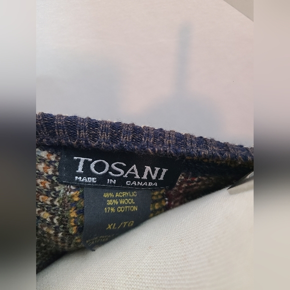 TOSANI wool sweater- Vintage unique pattern- XL - Picture 3 of 3